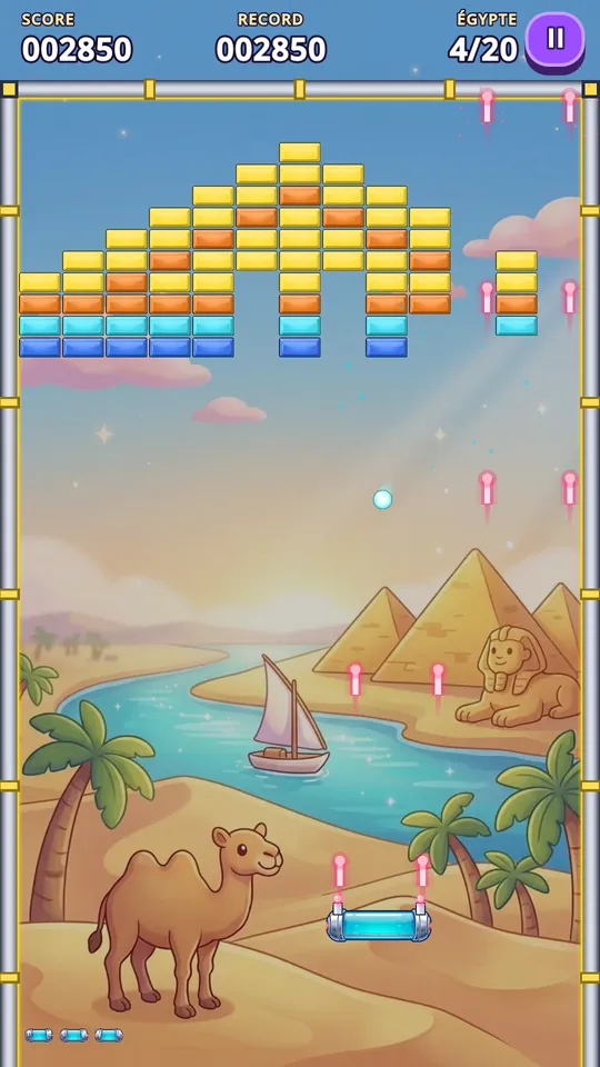 El láser de la nave en el nivel de Egipto