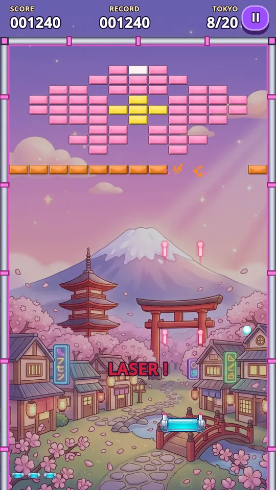 Nivel de Tokio con flores de cerezo en ladrillos