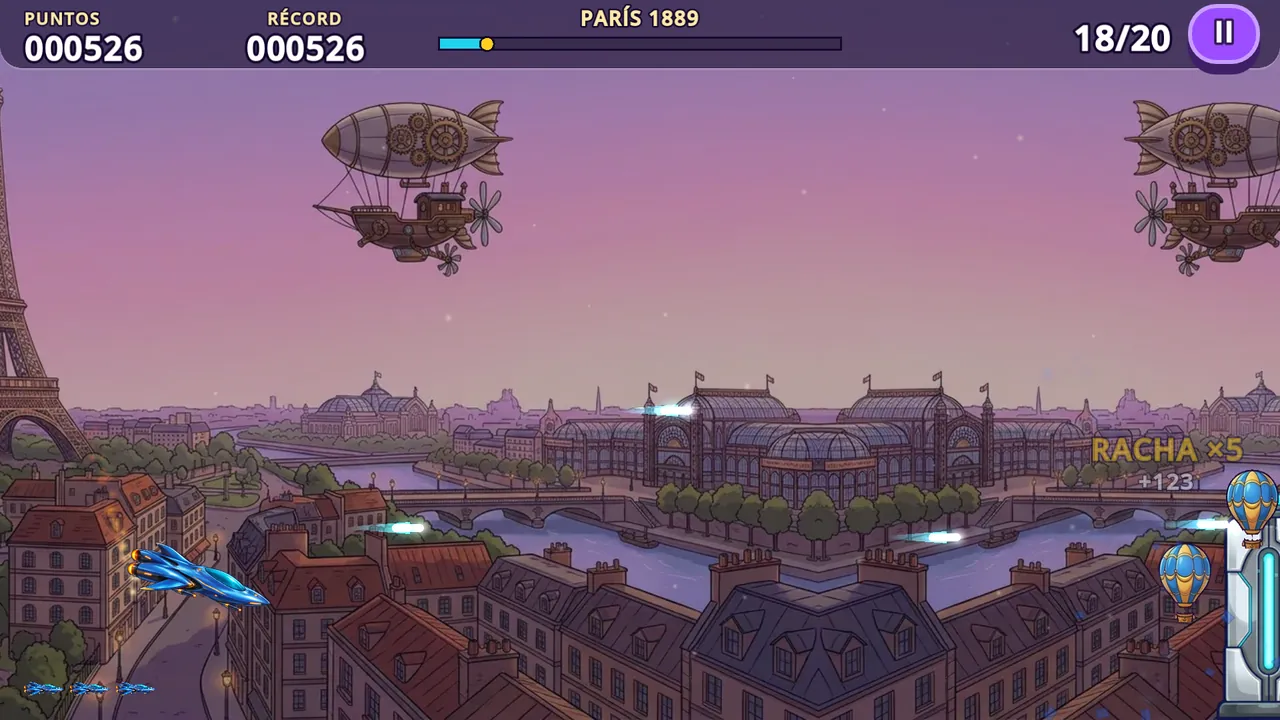 La nave en el París de 1889 con dirigibles