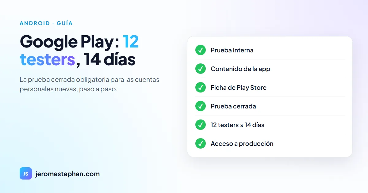 Publicar una app en Google Play: 12 testers y 14 días