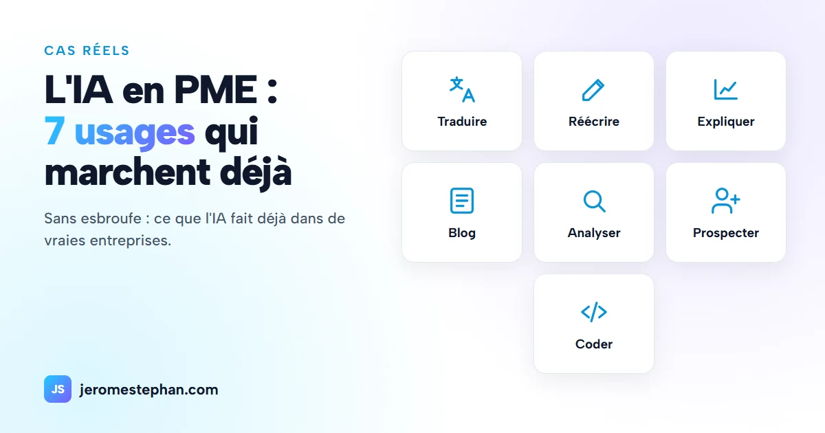 L'IA dans votre PME : 7 usages concrets qui marchent déjà