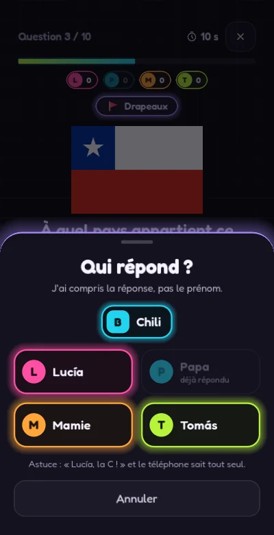 Capture de FamiQuiz Party: qui répond