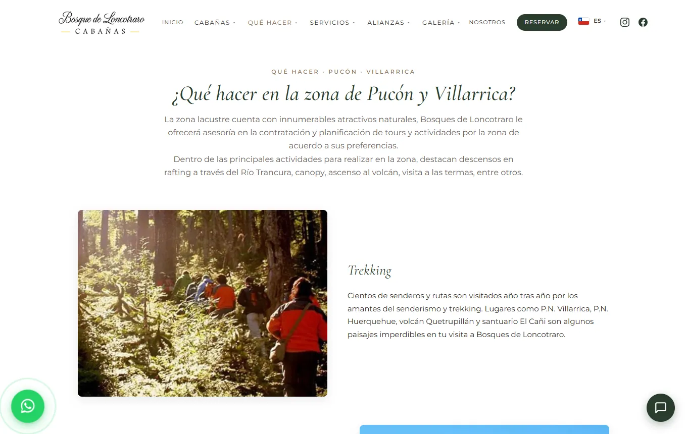 Page « Que faire à Pucón et Villarrica »