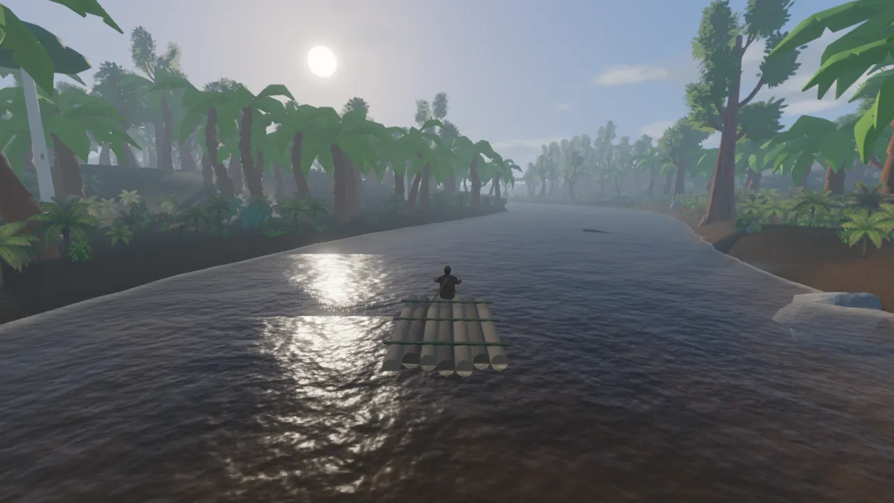 The raft on the river