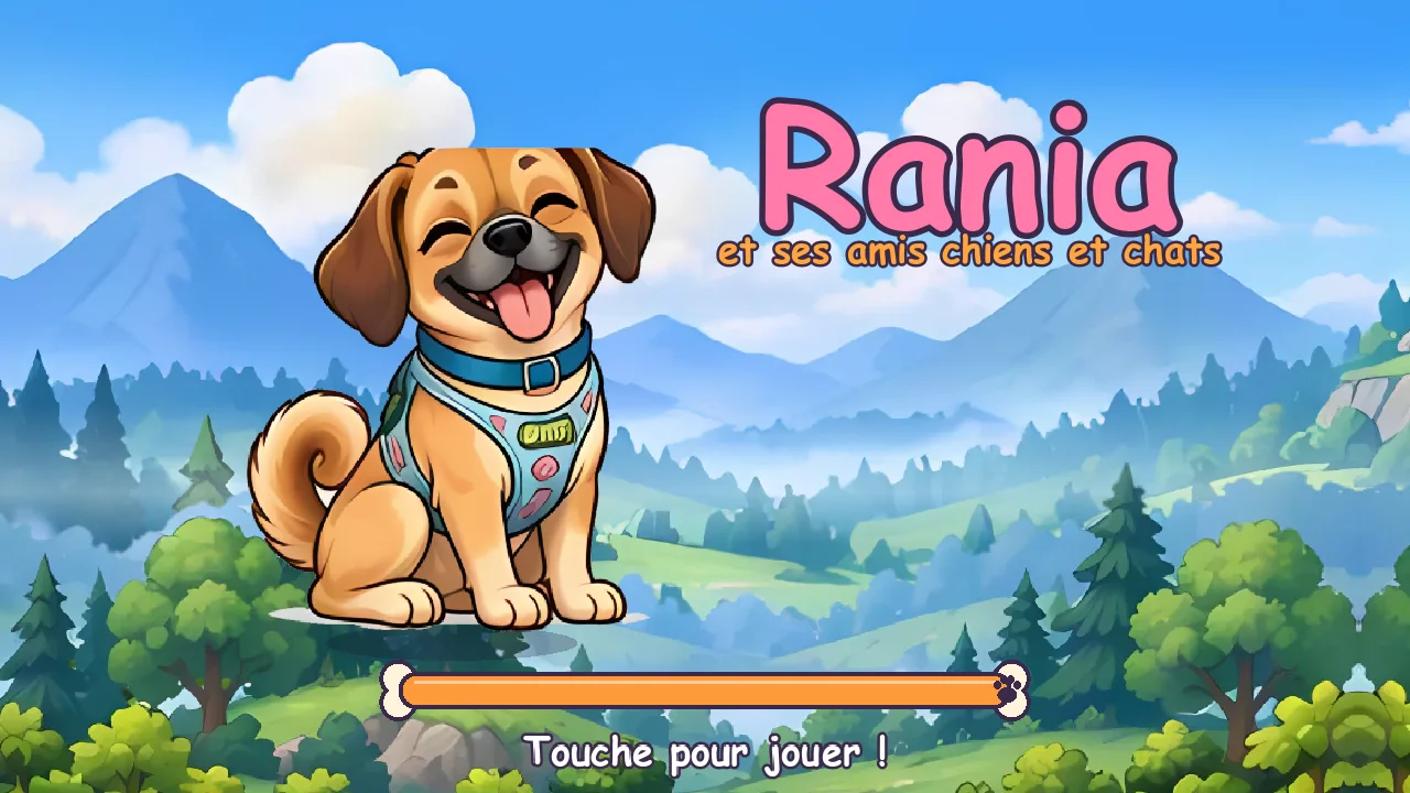 Écran d'accueil de Rania avec la barre de chargement