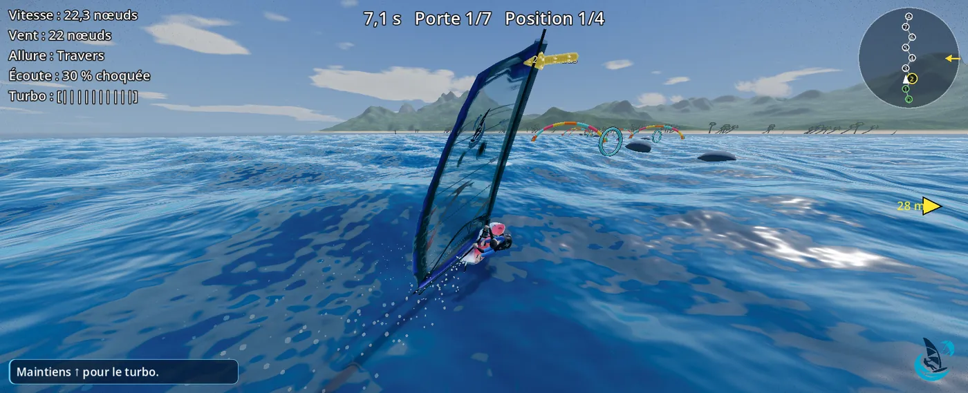 WindRush: windsurfer racing slalom through the gates
