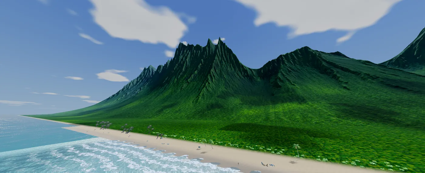 Mountainous coast in WindRush