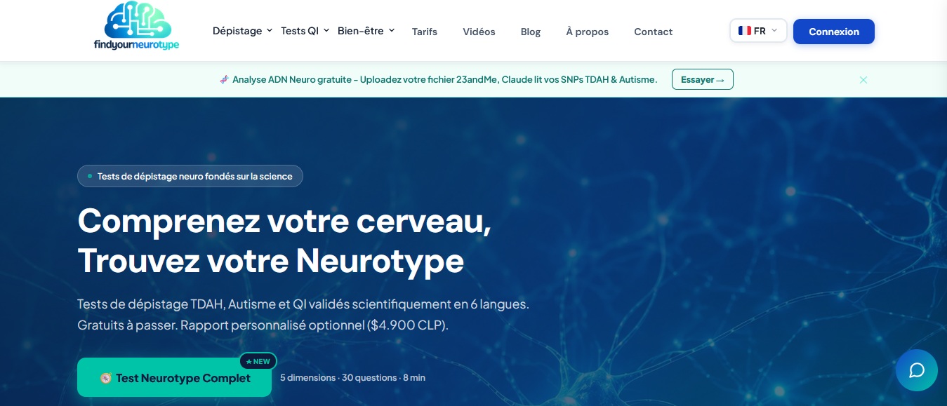 FindYourNeurotype - .NET Core, Claude API, Stripe, Multilingue