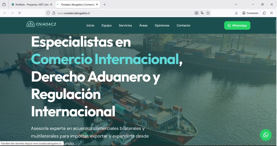 Sitio del bufete Osiadacz Abogados — Derecho del comercio internacional, SEO multilingüe por Jérôme Stéphan