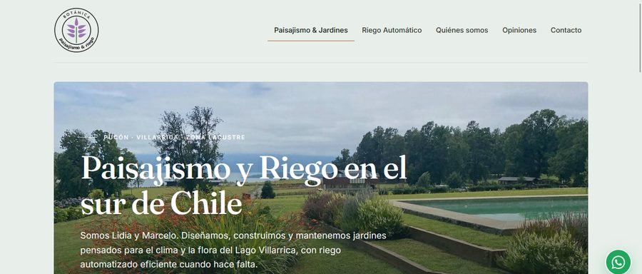 Sitio web Paisajismo Botánica — Diseño y desarrollo paisajista en Chile por Jérôme Stéphan