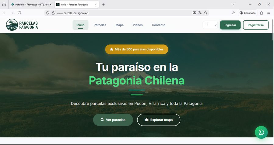 Portal inmobiliario Parcelas Patagonia — Catálogo de parcelas en la Patagonia chilena por Jérôme Stéphan